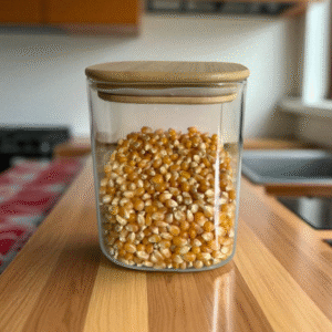 Pote de Vidro com Tampa de Bambu 750ml