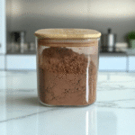 Pote com tampa de bambu quadrada 950ml organizando mantimentos na cozinha moderna