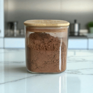 Pote com tampa de bambu quadrada 950ml organizando mantimentos na cozinha moderna