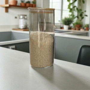 Pote de vidro com tampa de bambu 1500ml para armazenagem