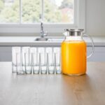 kit jarra vidro borossilicato com copos